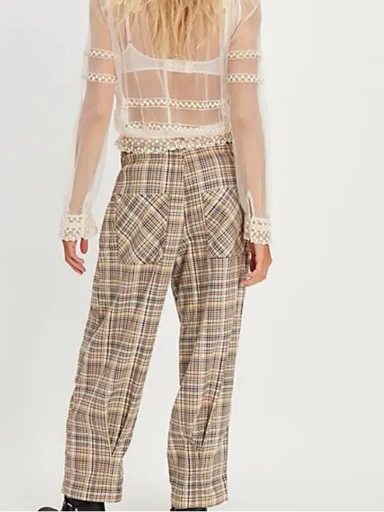 Free People Pants - Free People Women's Nice Choice Pull-On Pants Barrel Pant Ivory Combo